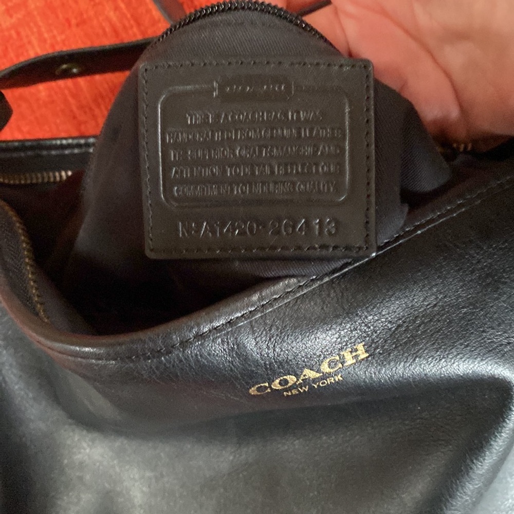 COACH Black Leather Legacy Studded Pyramid Stud Bucket Duffle Crossbody Bag - Picture 11 of 15